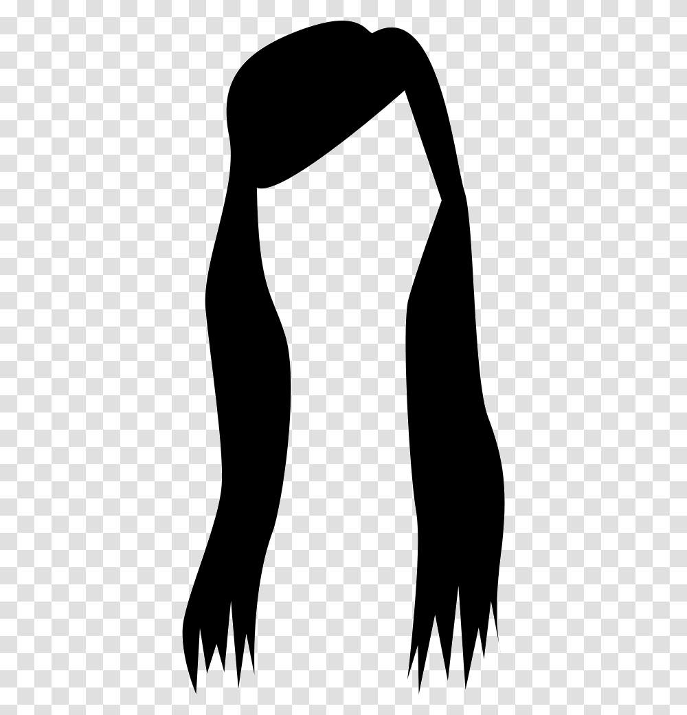 Long Female Hair Wig Shape Silhouette, Cutlery, Tie, Accessories, Accessory Transparent Png