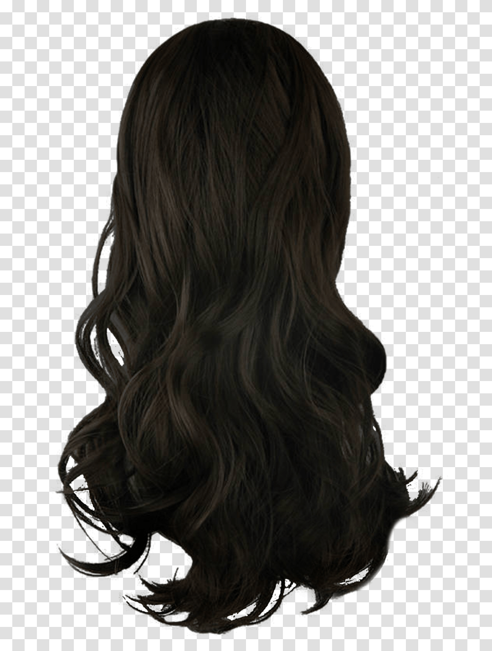 Long Hair Black Hair Clipart, Person, Human, Wig Transparent Png