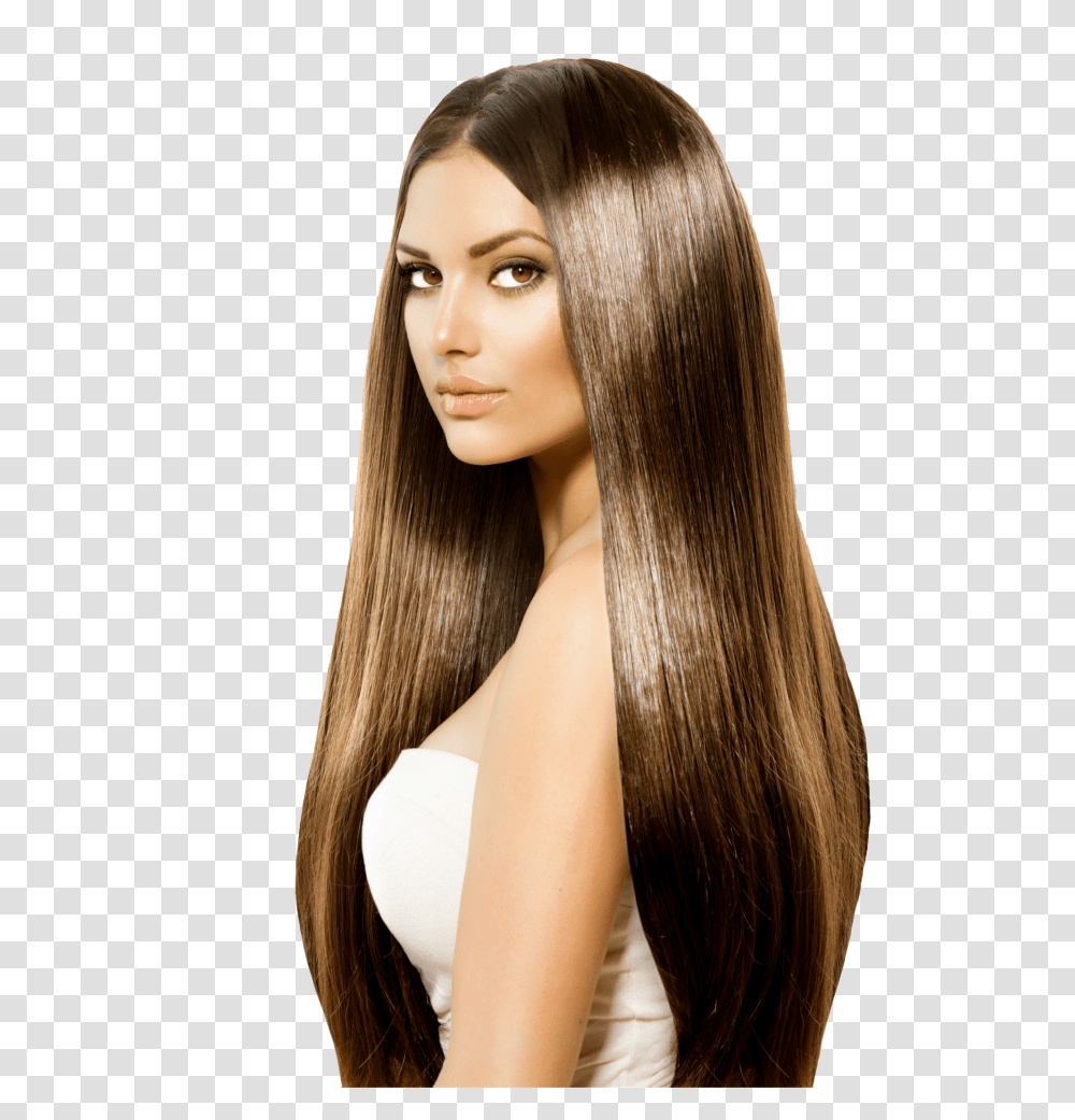 Long Hair Silky Brown Brazilian Hair Treatment Model, Wig, Person, Human,  Transparent Png
