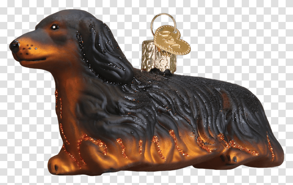 Long Haired Dachshund Dog Old World Glass Ornament Dachshund, Apparel, Animal Transparent Png