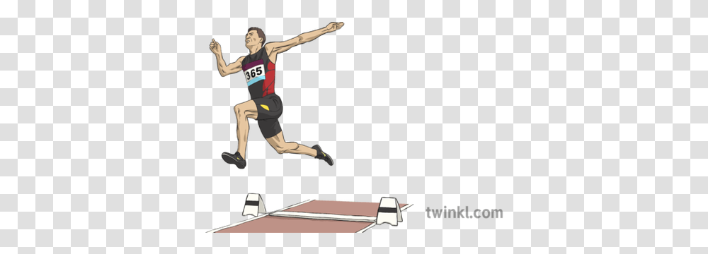 Long Jump Illustration Twinkl Sports Long Jump, Person, Human, Ping Pong, Hurdle Transparent Png
