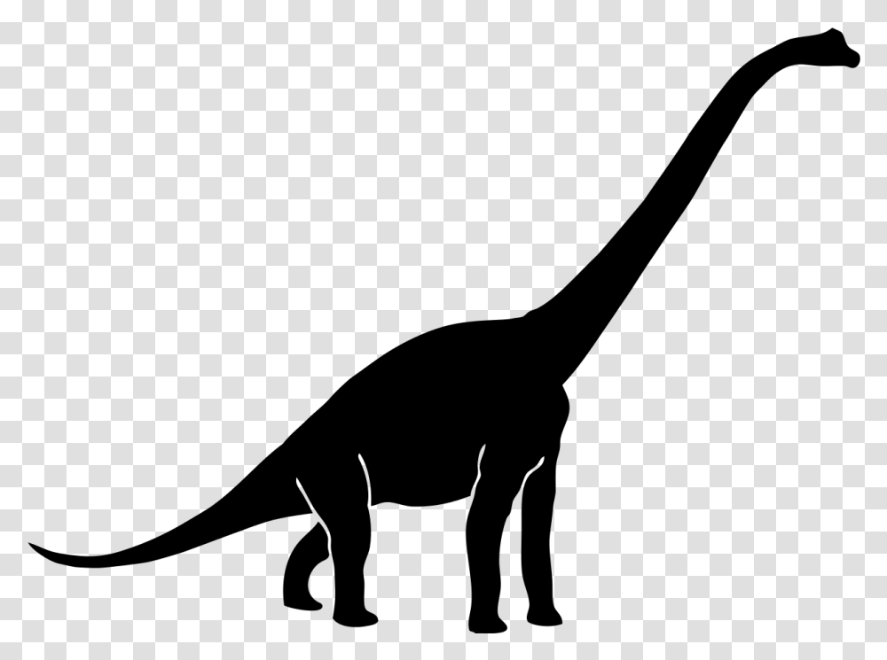 Long Neck Dinosaur Silhouette, Outdoors, Nature, Gray, Astronomy Transparent Png