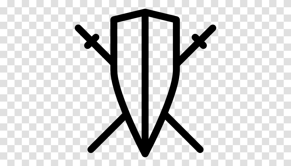 Long Shield With Two Sword Crossed, Shovel, Tool, Silhouette, Bow Transparent Png