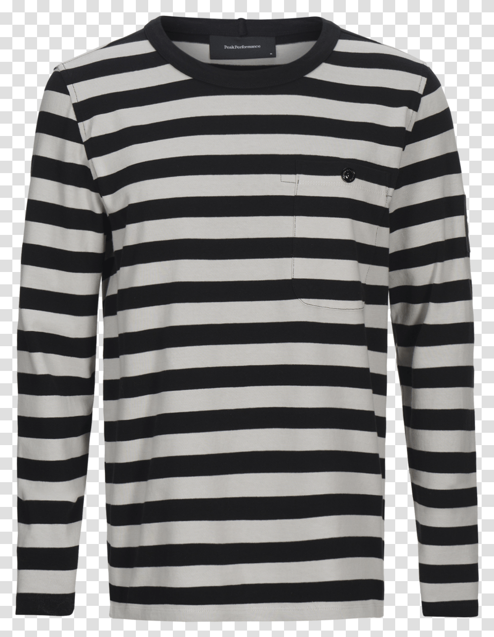 Long Sleeve Black Thick Stripe On White Shirt, Apparel, Sweatshirt, Sweater Transparent Png