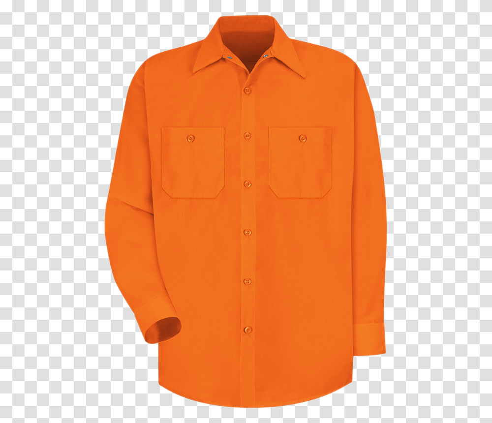 Long Sleeve Enhanced Visibility Work Shirt Orange Long Sleeve Button Shirts Mens, Apparel, Dress Shirt, Khaki Transparent Png
