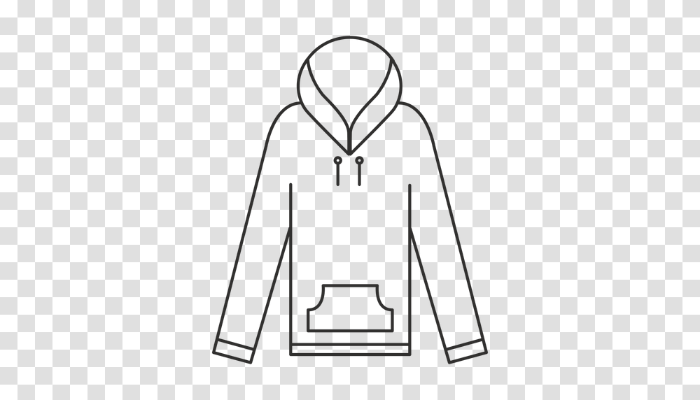 Long Sleeve Hoodie Stroke Icon, Apparel, Sweater, Stencil Transparent Png