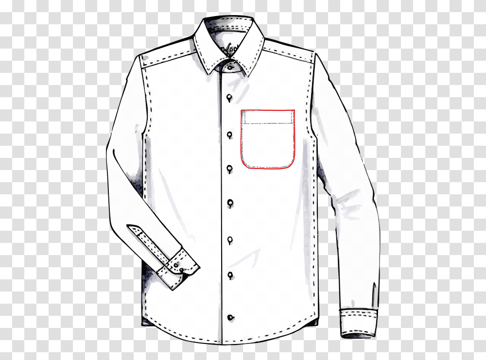 Long Sleeve Shirt Clipart Black And White, Apparel, Dress Shirt, Plot Transparent Png