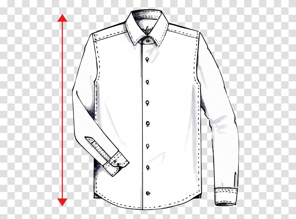 Long Sleeve Shirt Clipart Black And White, Apparel, Dress Shirt Transparent Png