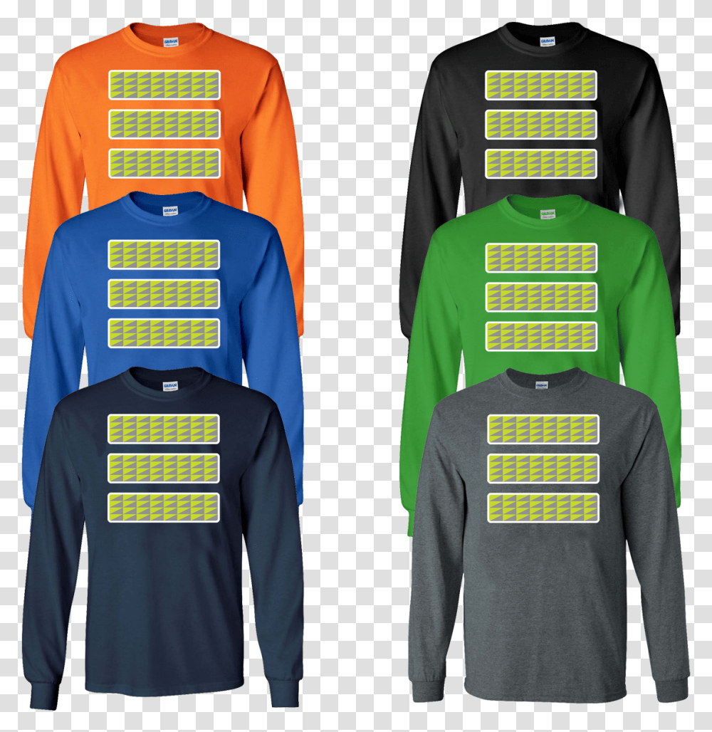 Long Sleeve T Shirt Safety Stripes Yellow Grey Triangle Sweater, Hoodie, Sweatshirt, Person Transparent Png
