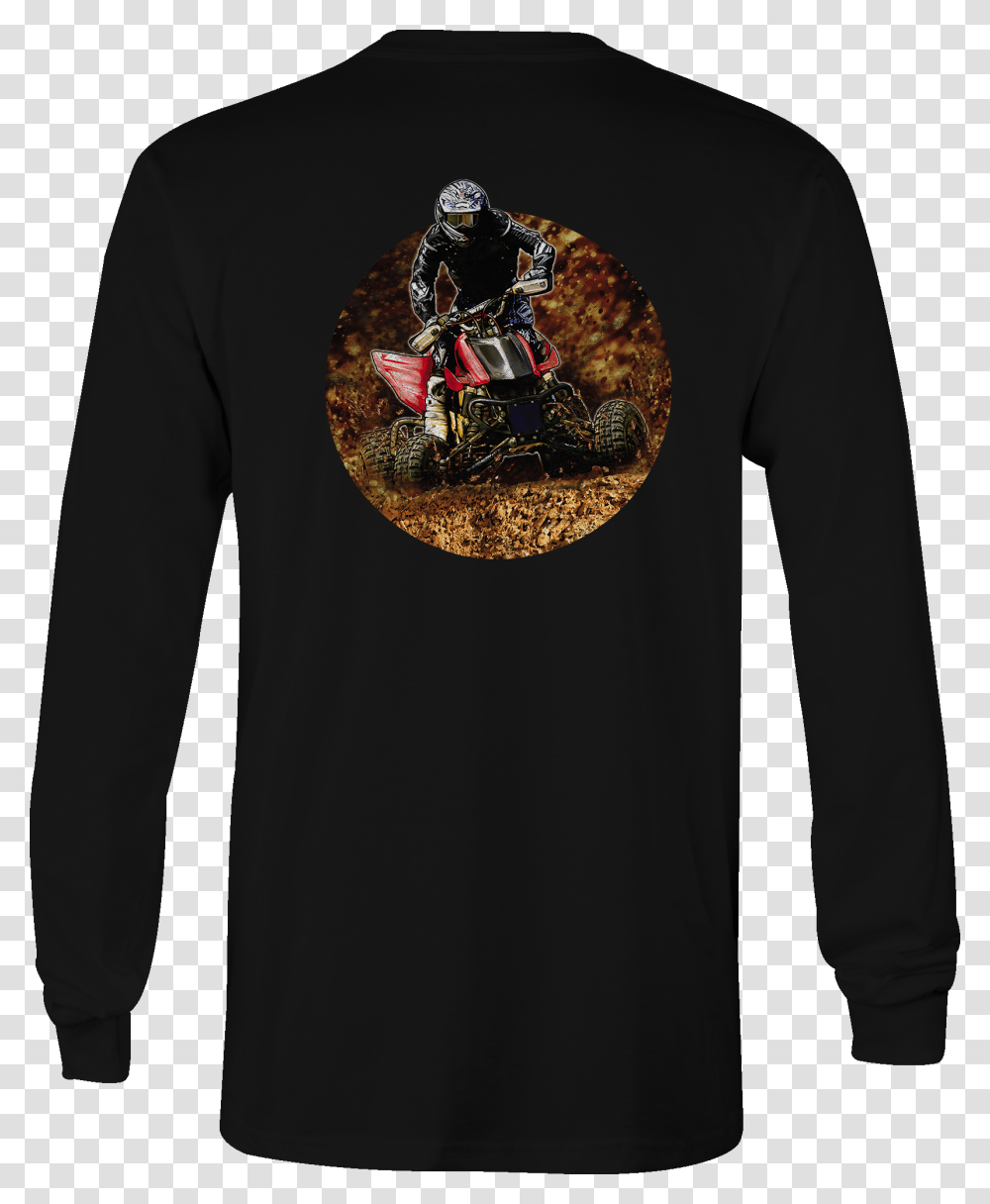 Long Sleeve Tshirt 4 Wheeler In The Muddy Trails Orv T Shirt Angry Ball, Apparel, Person, Human Transparent Png