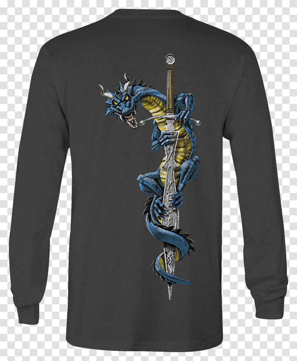 Long Sleeve Tshirt Dragon Knight Sword Shirt For Men T Shirt, Apparel, Skateboard, Sport Transparent Png