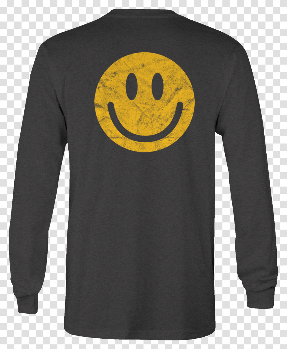 Long Sleeve Tshirt Happy Yellow Smile Face Logo, Clothing, Apparel, Hoodie, Sweatshirt Transparent Png