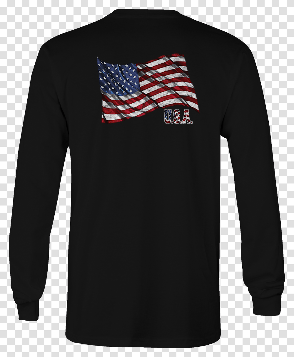 Long Sleeve Tshirt Usa Flag Waving T Shirt Angry Ball, Clothing, Apparel, Symbol, Person Transparent Png
