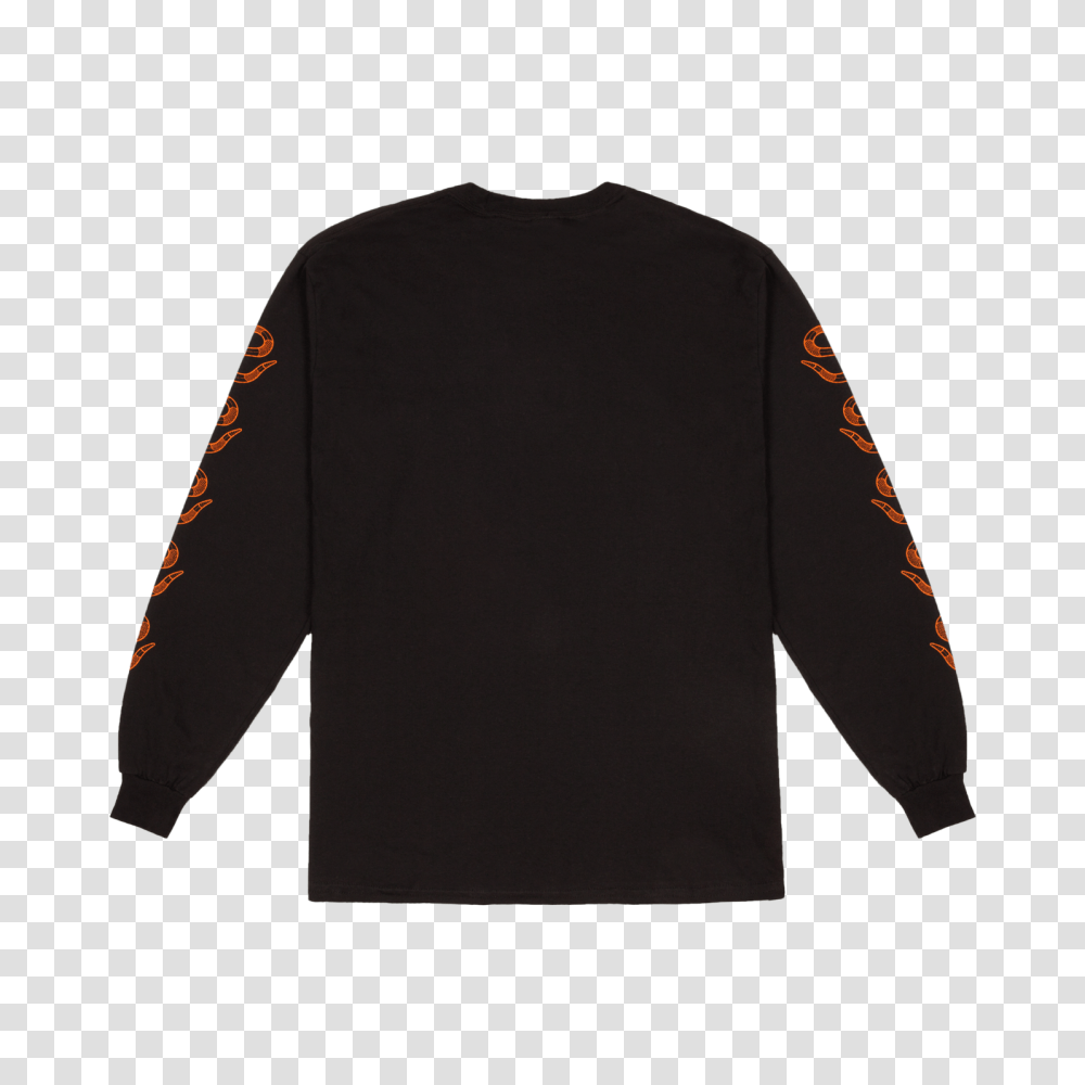 Long Sleeved Black T Shirt Black Orange Printed Sita Abellan, Apparel, Sweater, Sweatshirt Transparent Png