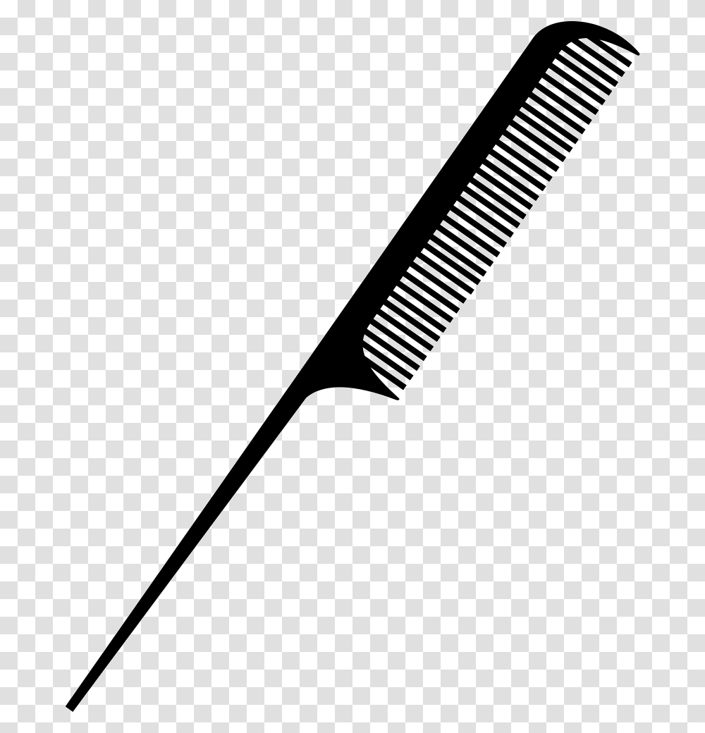 Long Thin Comb Tool Comments Hairdresser Comb Svg, Brush Transparent Png