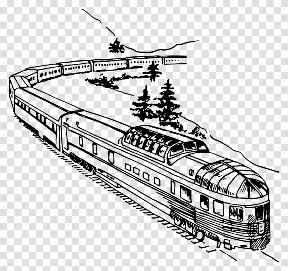 Long Train Black And White Clipart, Gray, World Of Warcraft Transparent Png