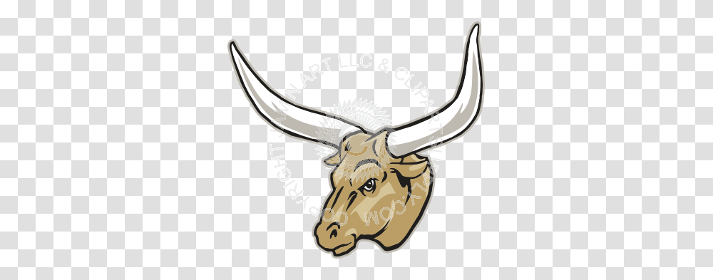 Longhorn Head Full Color, Axe, Tool, Cattle, Mammal Transparent Png