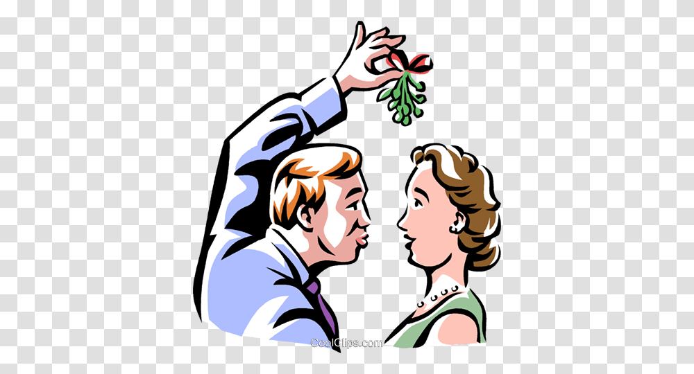 Looking For A Kiss Under The Mistletoe Royalty Free Vector Clip, Person, Poster, Book Transparent Png