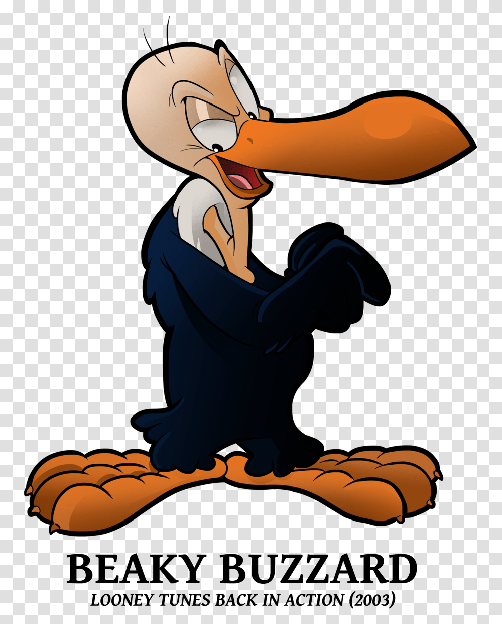 Looney Of Christmas Looney Tunes Back In Action Beaky Buzzard, Person, Kneeling, Photography Transparent Png