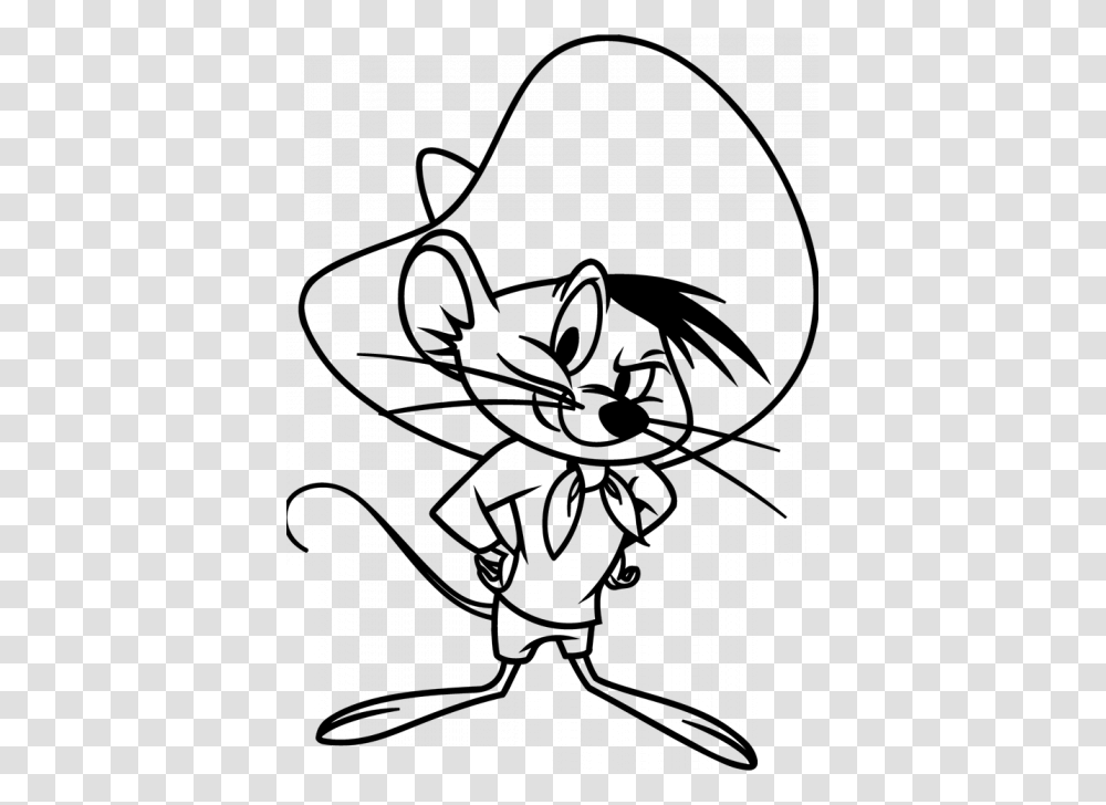 Looney Tones Speedy Gonzales Warning Coloring Pages, Logo, Trademark Transparent Png