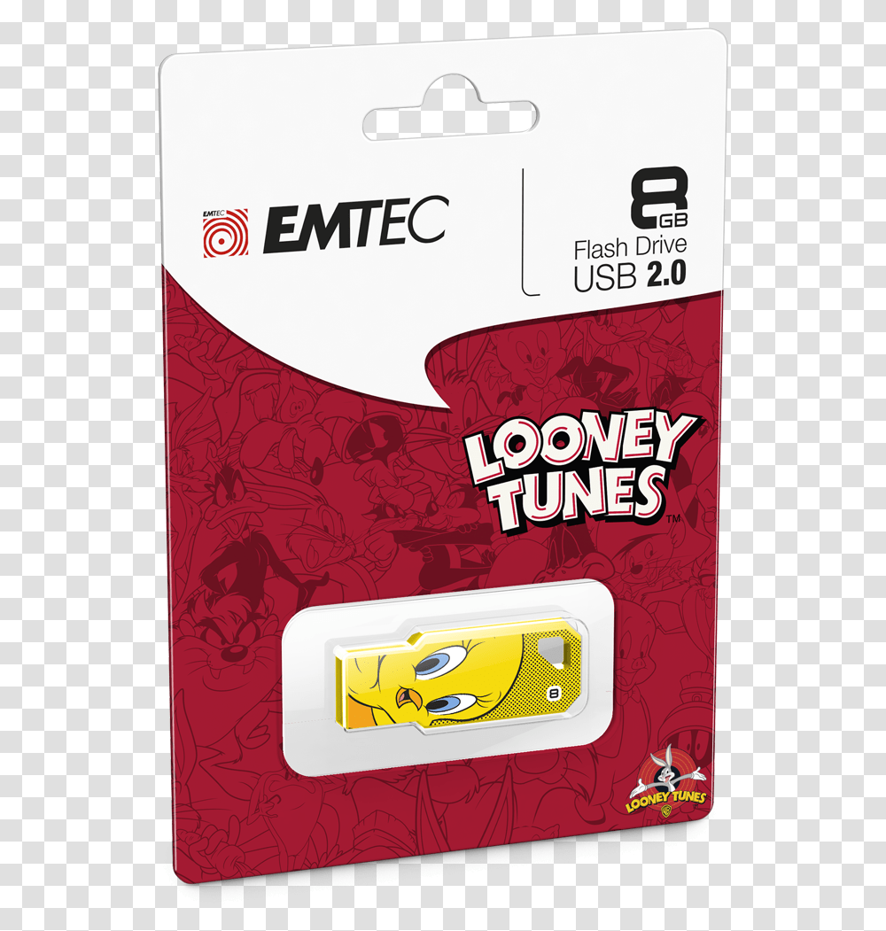 Looney Toons Tweety 8gb 1p Cardboard Usb Stick, Flyer, Poster, Paper, Advertisement Transparent Png