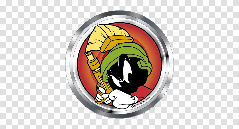 Looney Tunes Marvin The Martian Premium Chrome Fan Emblem Fan, Label, Logo Transparent Png
