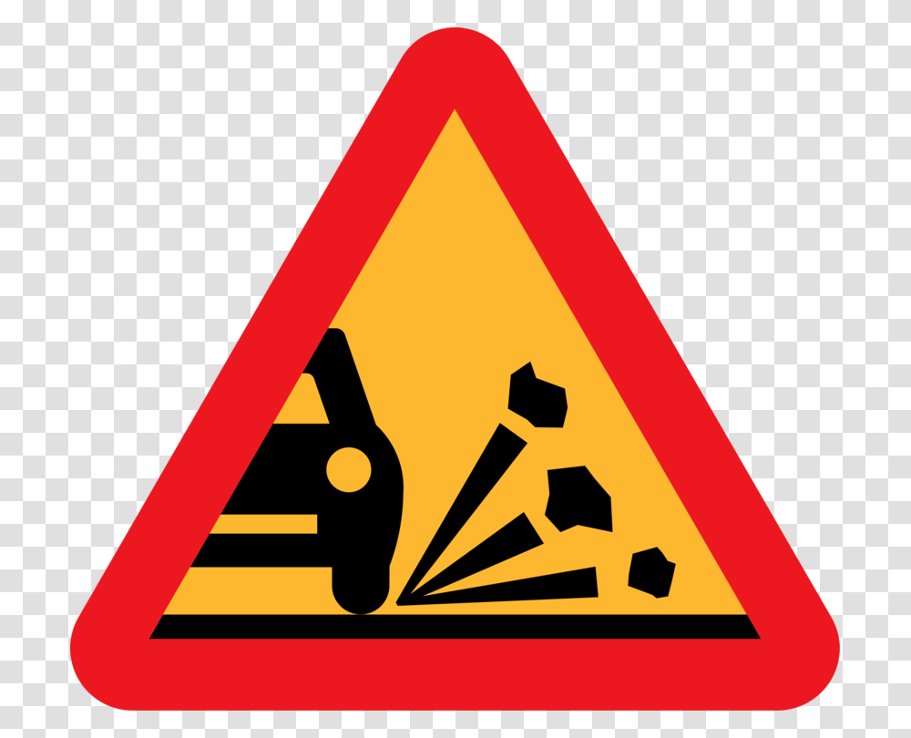 Loose Chippings Gravel Road Traffic Sign, Triangle, Road Sign Transparent Png