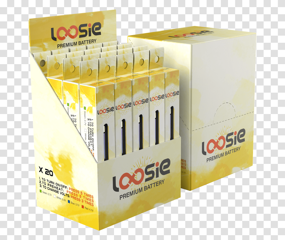Loosie Max Battery 350mah Carton, Marker, Box, File Folder, File Binder Transparent Png