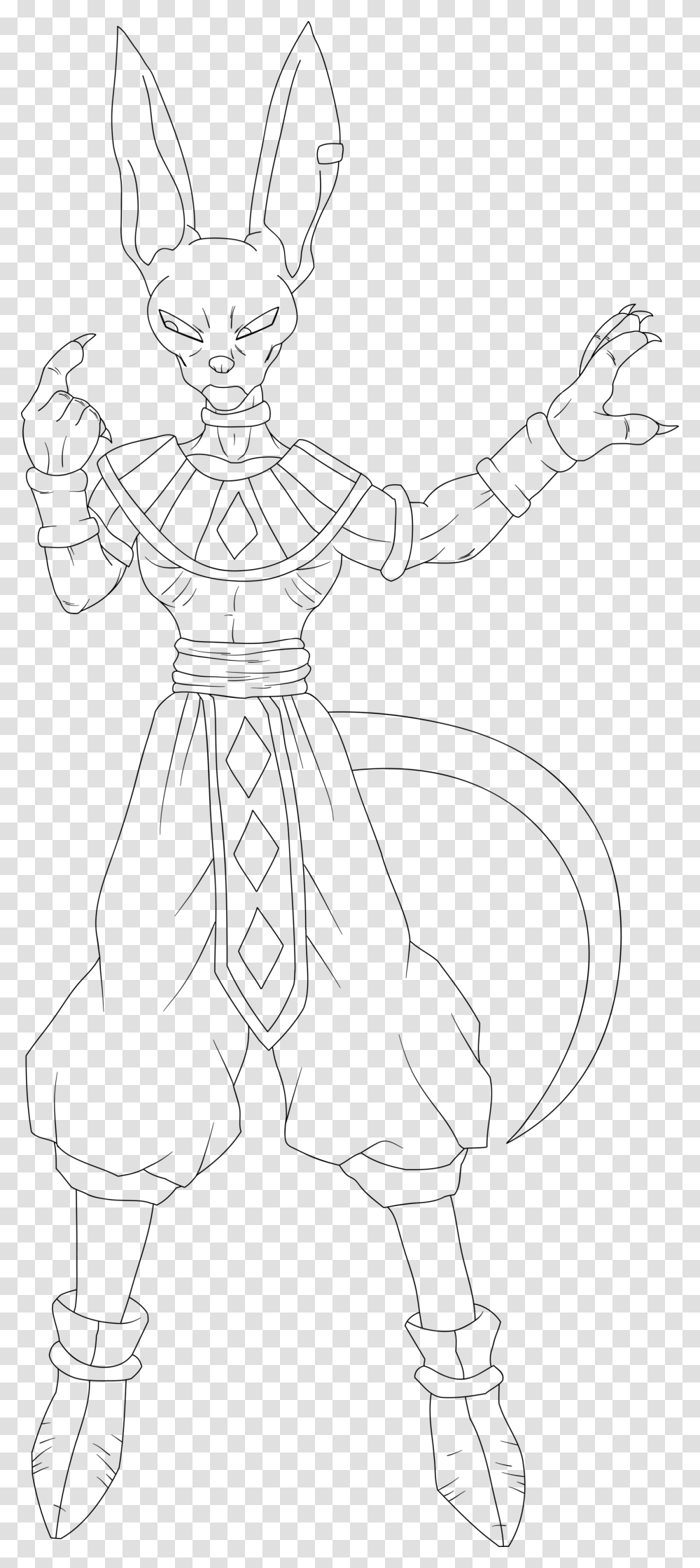 Lord Beerus God Of Line Art, Gray, World Of Warcraft Transparent Png