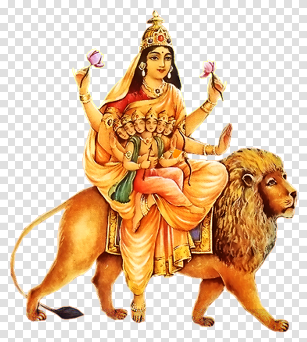 Lord Durga Free Pic Skanda Mata, Person, Human, Bull, Mammal Transparent Png