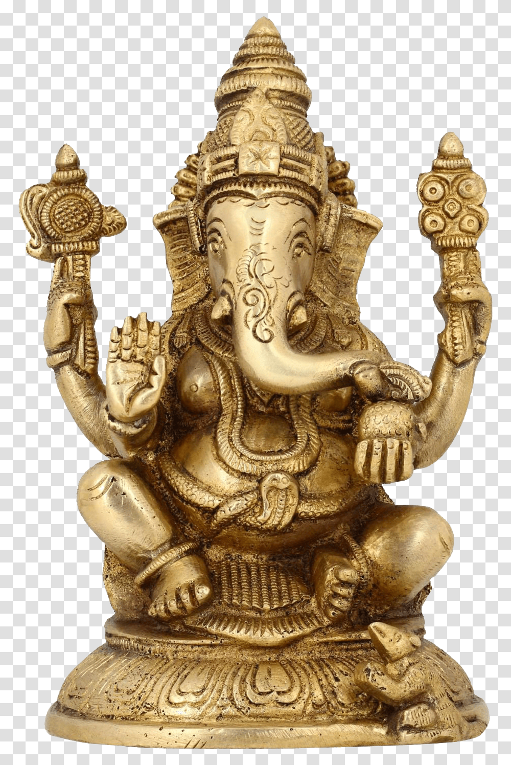 Lord Ganesha File Indian Religious Statues, Bronze, Gold, Cross Transparent Png