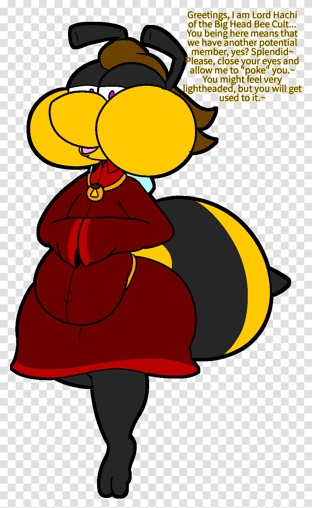 Lord Hachi Of The Bee Cult Cartoon, Person, Photography, Coat Transparent Png