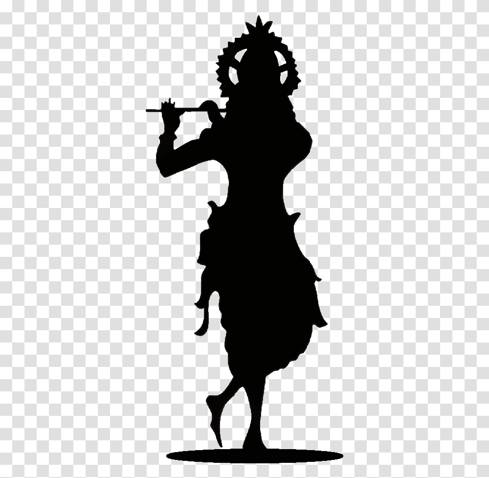 Lord Krishna Black And White Download Krishna Images Black And White Hd, Silhouette, Back, Person, Stencil Transparent Png