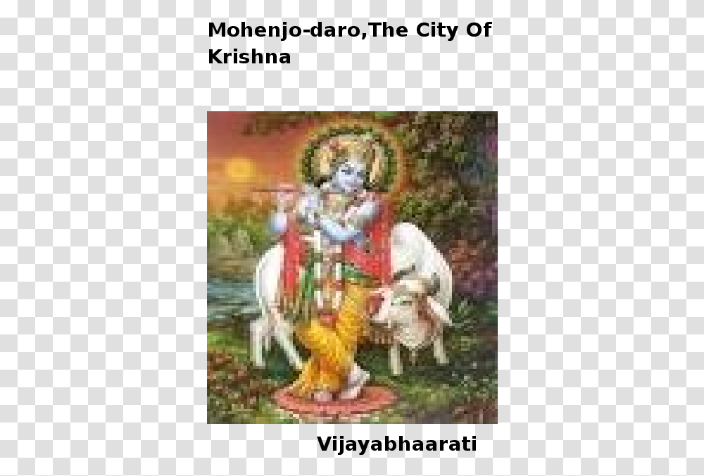 Lord Krishna With Cow, Festival, Crowd, Painting Transparent Png