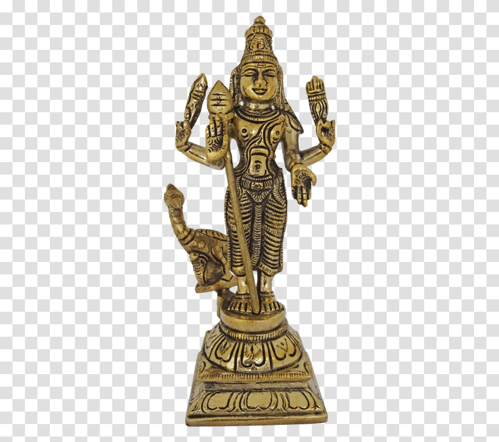 Lord Murugan Brass Statue 3 X 8 Inch Vgo Cart3x8inchhandmade Mahadeva Malai Temple, Bronze, Figurine, Animal, Mammal Transparent Png