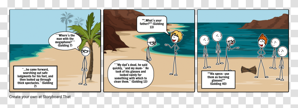 Lord Of The Flies Storyboard Chapter, Comics, Book, Outdoors Transparent Png