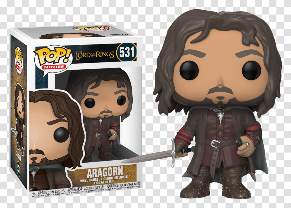 Lord Of The Rings Funko Pop Lord Of The Rings Aragorn, Person, Plant, Mammal Transparent Png