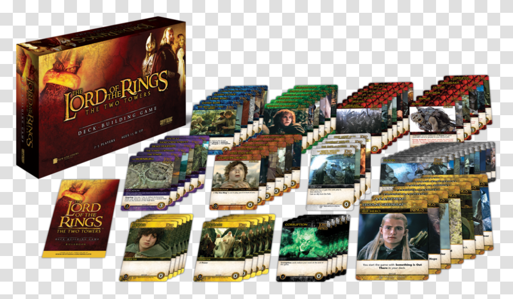 Lord Of The Rings The Two Towers Deck Building Game Lord Of The Rings Card Deck, Person, Book, Advertisement, Poster Transparent Png