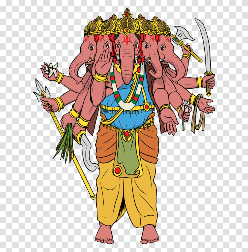 Lord Panchamukha Ganesh, Person, Costume, Tribe, Pirate Transparent Png