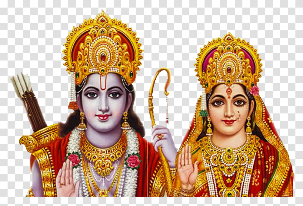 Lord Rama Background Rama And Sita, Person, Festival, Crowd Transparent Png
