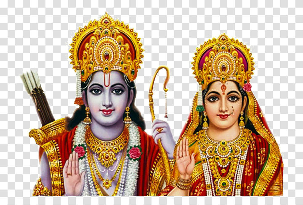 Lord Rama God Ram And Sita, Person, Festival, Crowd, Face Transparent Png