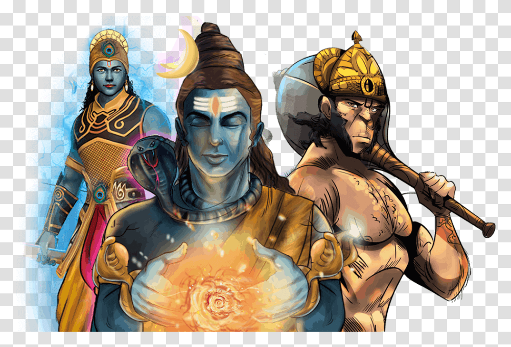 Lord Shiva And Hanuman Religion, Person, People, Helmet Transparent Png