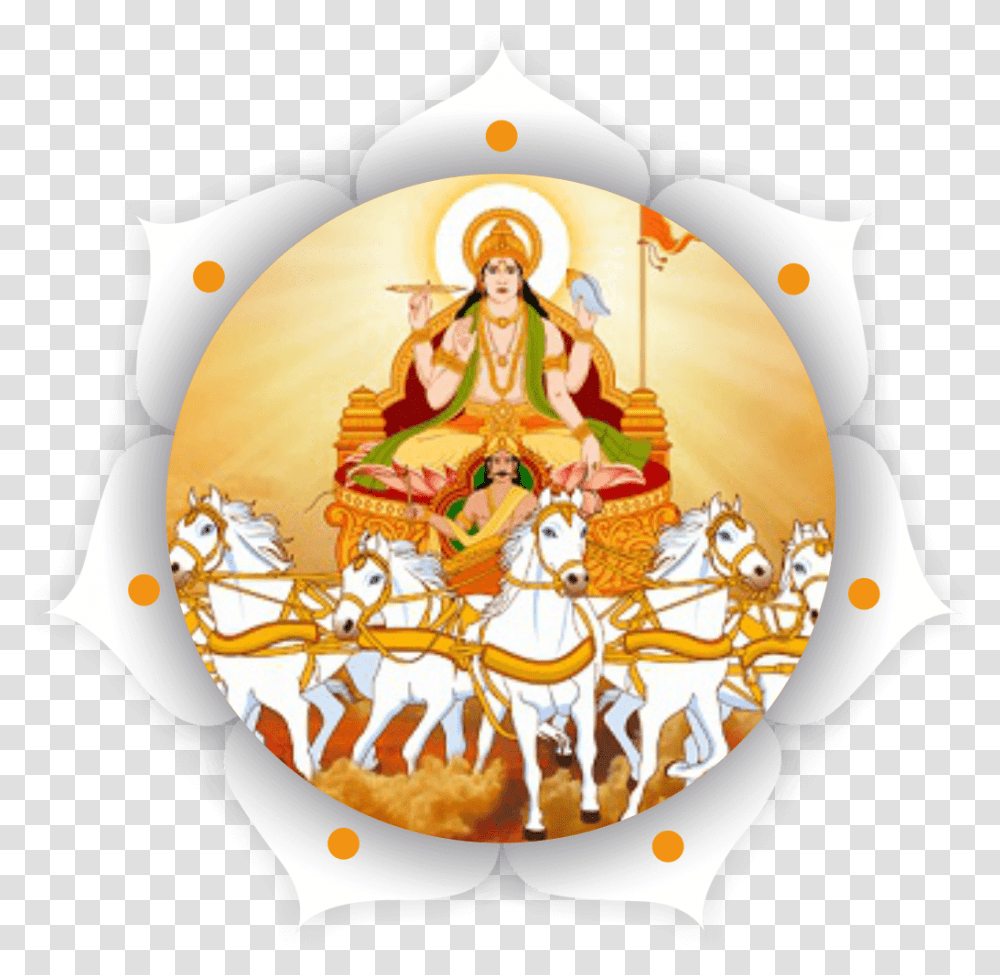 Lord Suryanarayana Hd Download Seven Horses Of Sun, Logo, Trademark, Birthday Cake Transparent Png