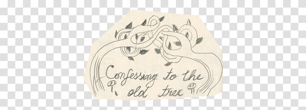 Loreta Isac Confessing To The Old Tree Sketch, Text, Handwriting, Drawing, Art Transparent Png