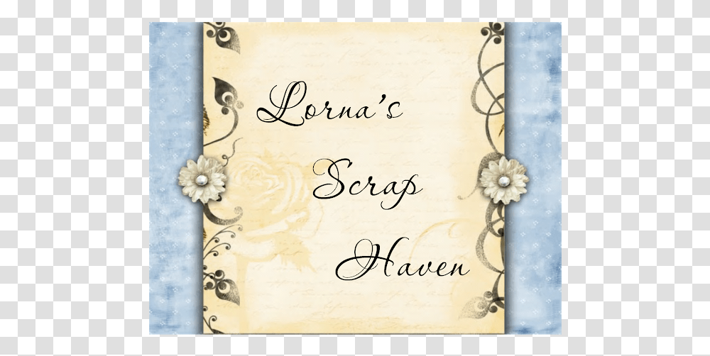 Lorna S Scrap Haven Cream Background With Flower, Envelope, Mail, Greeting Card Transparent Png