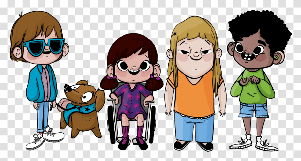 Los 4 Personajes Animados Del Concurso Anak Cacat Fisik Animasi, Chair, Furniture, Sunglasses, Accessories Transparent Png