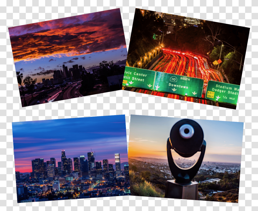 Los Angeles 102 Notecards Collage, Poster, Advertisement, Metropolis, City Transparent Png