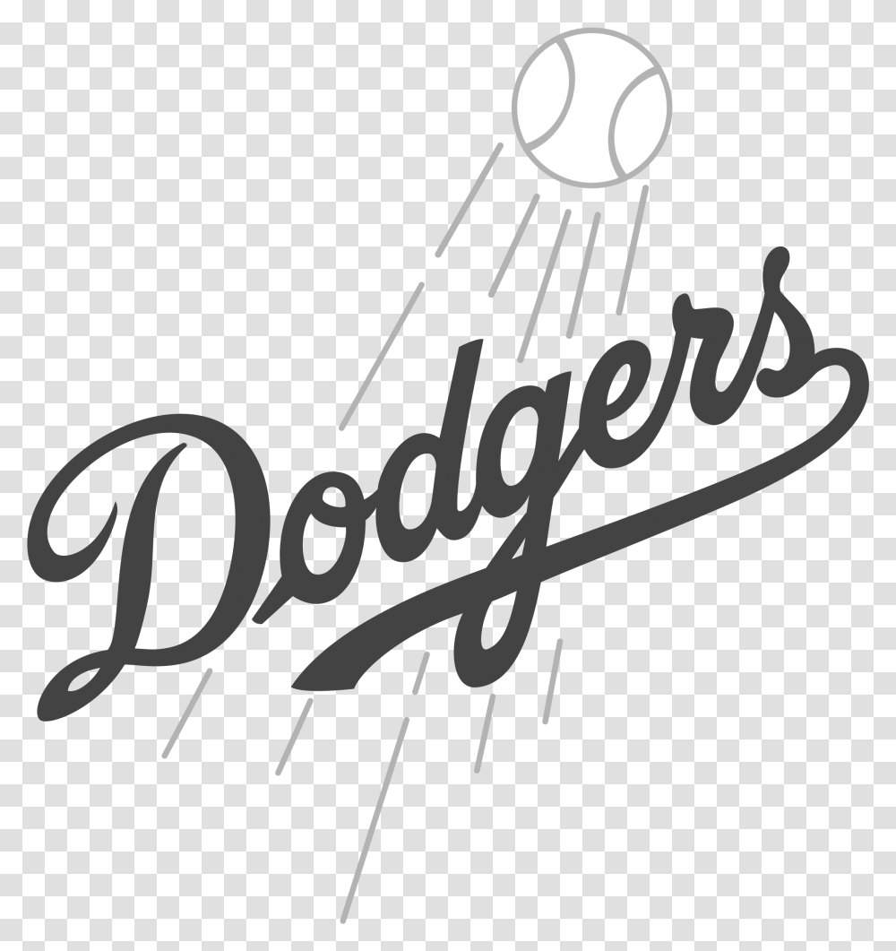 Los Angeles Dodgers Logo Black And White Angeles Dodgers, Word, Trademark Transparent Png
