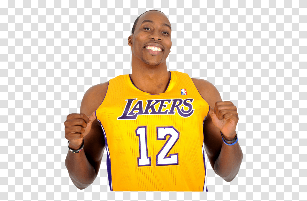 Los Angeles Lakers Download Dwight Howard Lakers, T-Shirt, Person, Finger Transparent Png