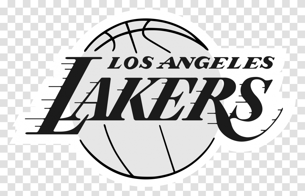 Los Angeles Lakers Logo Black And White Black And White Lakers Logo, Label, Word Transparent Png